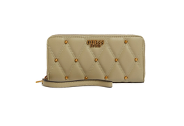 Guess Portefeuille Triana en textile avec grande fermeture éclair pour femmes - Vert - Modèle SWQS8553460