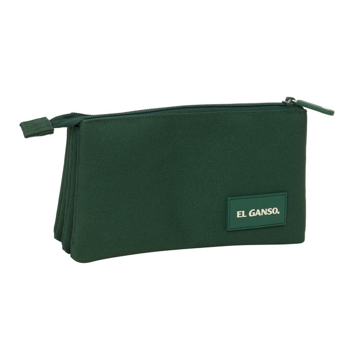 Trousse Fourre-Tout Triple El Ganso Green Vert 22 x 12 x 3 cm