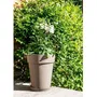 Eda - Vase de jardin Toscane, Taupe, Ø 44 x H 53 cm, 50 L, en résine anti-UV et anti-gel, pour extérieur et intérieur, fabriqué en France, garanti 7 ans