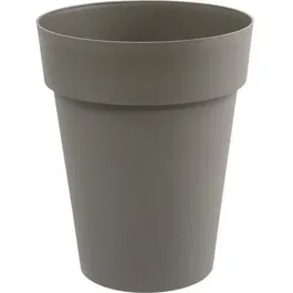 Eda - Vase de jardin Toscane, Taupe, Ø 44 x H 53 cm, 50 L, en résine anti-UV et anti-gel, pour extérieur et intérieur, fabriqué en France, garanti 7 ans