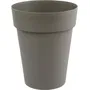 Eda - Vase de jardin Toscane, Taupe, Ø 44 x H 53 cm, 50 L, en résine anti-UV et anti-gel, pour extérieur et intérieur, fabriqué en France, garanti 7 ans