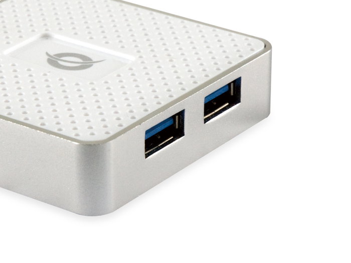 Conceptronic Hub USB 3.0 4 Ports (5Gbps) avec Adaptateur Secteur - Hubbies03 W 4