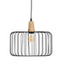 BigBuy Home Suspension Noir Naturel Bois Fer 35 x 35 cm