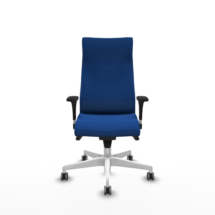 Piqueras Y Crespo Sillón Albacete Bleu avec mécanisme Sincro et base blanche