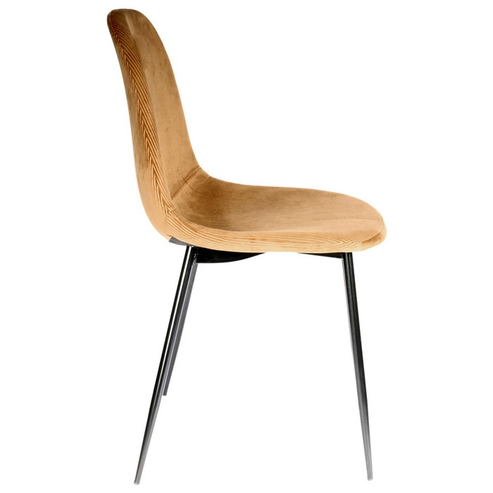 Home Deco Factory Chaise en Velours Giulia Moutarde