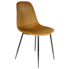 Home Deco Factory Chaise en Velours Giulia Moutarde
