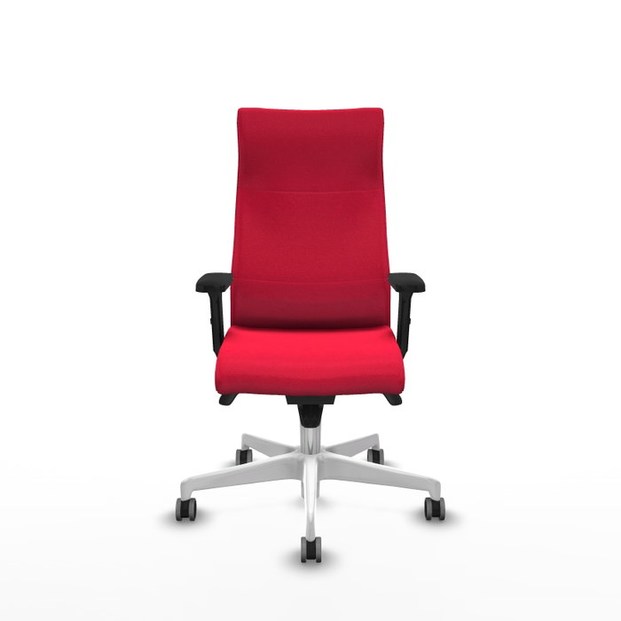 Piqueras Y Crespo Fauteuil Albacete Rouge avec Mécanisme Synchrone et Base Blanche Piqueras Y Crespo Fauteuil Albacete Rouge avec Mécanisme Synchrone et Base Blanche
