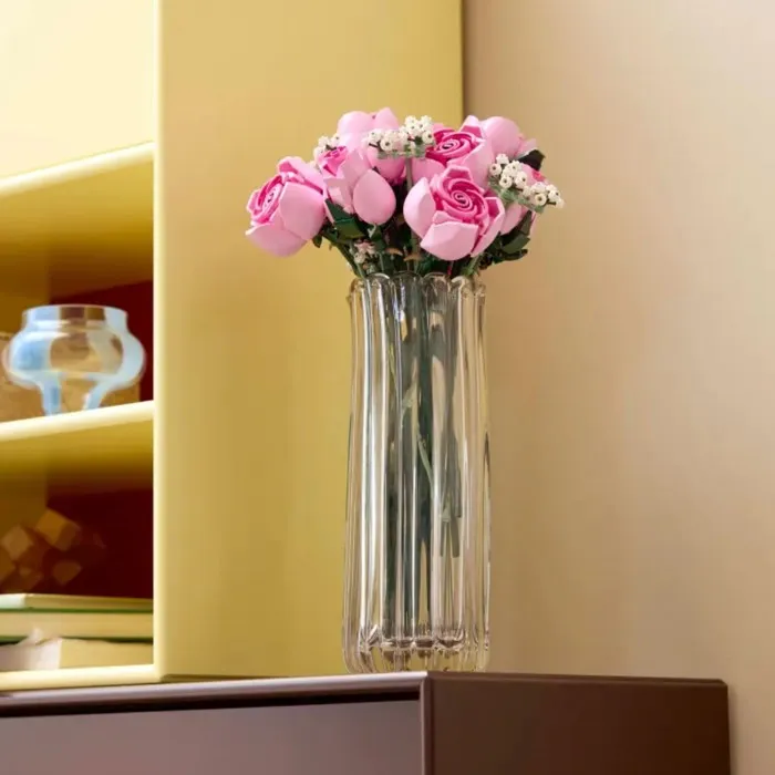 LEGO 10374 - Set de construction Bouquet de roses roses - 12 pièces - Pour adultes - Jeu de briques à construire