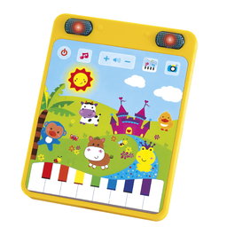 TACHAN - Tablette éducative tactile pour bébés à partir de 12 mois, 6 langues (français, anglais, allemand, italien, portugais, espagnol), jeux de rôle et découverte musicale