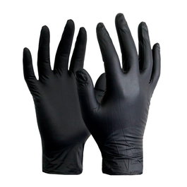 Gants en nitrile noirs réutilisables pour atelier et usage alimentaire 4g, boîte de 100 unités, taille S/M (6/7)