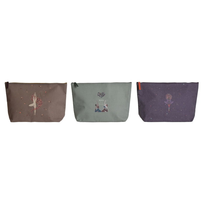 Trousse de toilette DKD Home Decor Marron Vert Bordeaux (3 Unités)