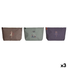Trousse de toilette DKD Home Decor Marron Vert Bordeaux (3 Unités)