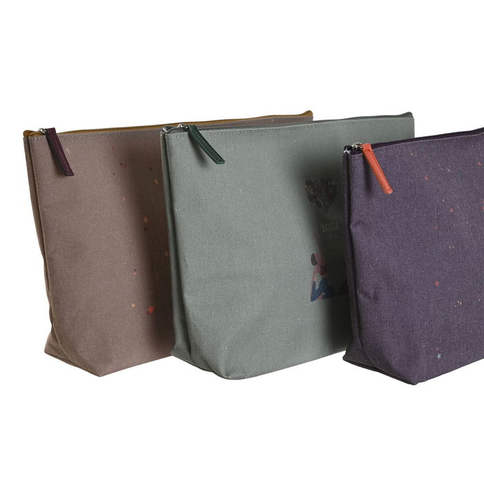 Trousse de toilette DKD Home Decor Marron Vert Bordeaux (3 Unités)