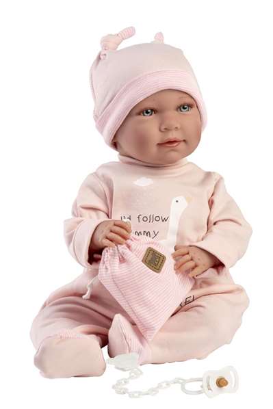 Llorens Muñeca Mimi, poupée nouveau-né qui pleure avec pyjama rose 42 cm en tissu, langue espagnole, sons et lumières, fonctionne avec piles Llorens Muñeca Mimi, poupée nouveau-né qui pleure avec pyjama rose 42 cm en tissu, langue espagnole, sons et lumières, fonctionne avec piles