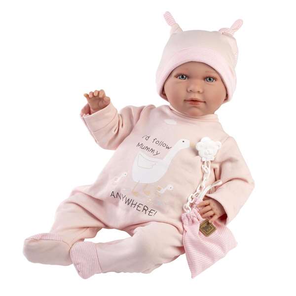 Llorens Muñeca Mimi, poupée nouveau-né qui pleure avec pyjama rose 42 cm en tissu, langue espagnole, sons et lumières, fonctionne avec piles Llorens Muñeca Mimi, poupée nouveau-né qui pleure avec pyjama rose 42 cm en tissu, langue espagnole, sons et lumières, fonctionne avec piles