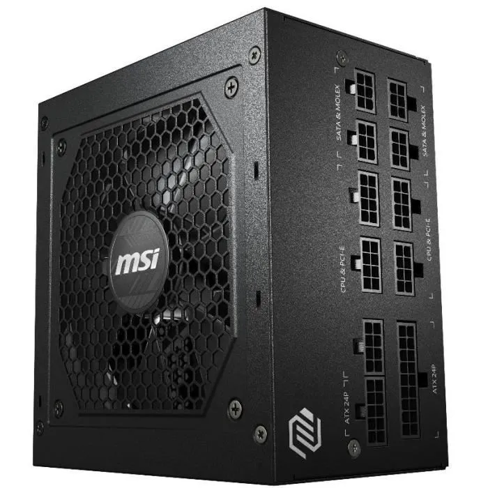 MSI MAG A650GL Alimentation PC Modulaire 650W 80+ Gold, certifiée ATX 3.0 / PCIe 5.0, ventilateur 120 mm silencieux, câbles plats