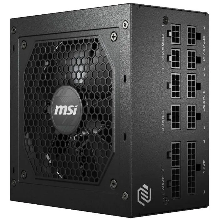 MSI MAG A650GL Alimentation PC Modulaire 650W 80+ Gold, certifiée ATX 3.0 / PCIe 5.0, ventilateur 120 mm silencieux, câbles plats