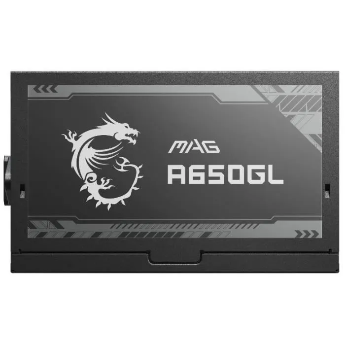 MSI MAG A650GL Alimentation PC Modulaire 650W 80+ Gold, certifiée ATX 3.0 / PCIe 5.0, ventilateur 120 mm silencieux, câbles plats