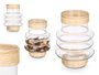 GIFTDECOR Porte-bougies Aros en verre et rotin