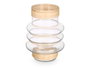 GIFTDECOR Porte-bougies Aros en verre et rotin