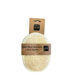 Naturaspa Manopla Ovalada Lufa-Algodon - Gant exfoliant naturel avec luffa et coton