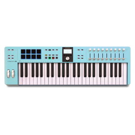 Arturia Keylab Essential 49 Mk3 - Aquamarine : clavier contrôleur USB 49 touches, édition limitée, Analog Lab V, pads RGB, écran LCD 2,5 pouces