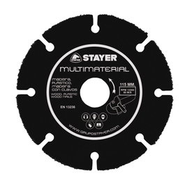 Stayer Disque de coupe multimaterial Ø115 x 22,2 mm pour bois, plastique et plâtre avec particules de tungstène