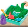 Spin Master Bac à sable Vert Kinetic Sand - 450g de sable, 4 moules, outils et plateau - Jouet créatif dès 3 ans