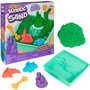 Spin Master Bac à sable Vert Kinetic Sand - 450g de sable, 4 moules, outils et plateau - Jouet créatif dès 3 ans