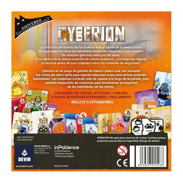 Devir Jeu de société Cyberion Jeu coopératif tactique 1-2 joueurs 30 minutes 10+ ans Version espagnole