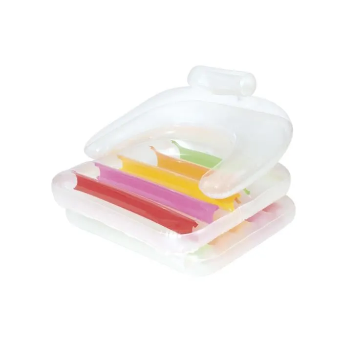 Bestway Chaise longue de piscine gonflable et pliante - PVC résistant - 201 x 89 cm - Gris - Pour adulte et extérieur