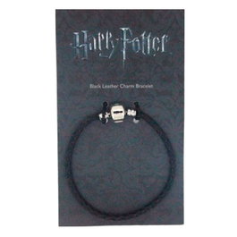 THE CARAT SHOP - Bracelet cuir Harry Potter - Taille 19 cm - En cuir noir - Dimensions du bracelet : 17 cm