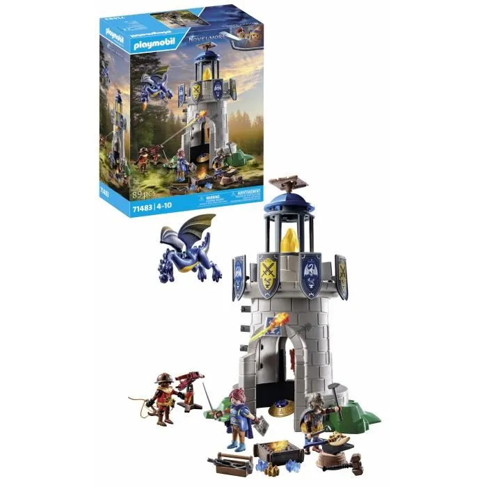 Playmobil 71483 Tourelle des chevaliers de Novelmore avec dragon et personnages - Jeu de construction et figurines