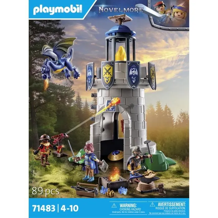 Playmobil 71483 Tourelle des chevaliers de Novelmore avec dragon et personnages - Jeu de construction et figurines