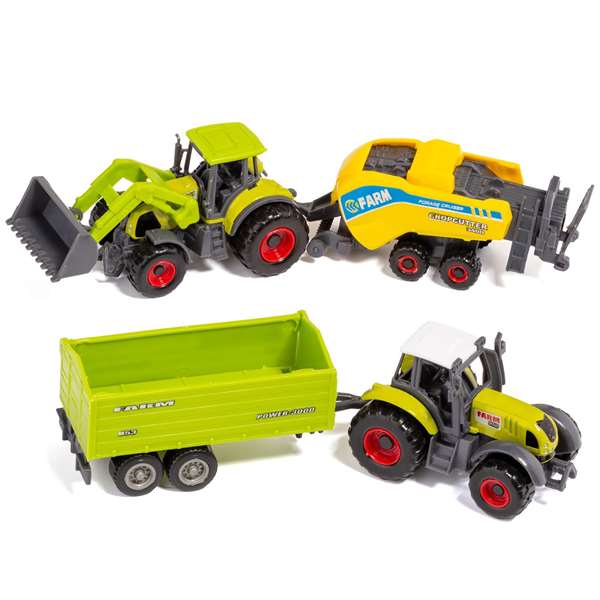 Molto - Set de 16 tracteurs en métal, échelle 1:64, jouet pour enfants dès 3 ans