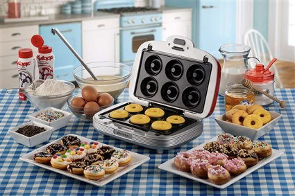 Ariete 1972/00 - Sandwichera Multifonction 3 en 1 pour Sandwiches, Donuts et Cupcakes, Design Rétro, Rapide et Facile à Utiliser, Rouge