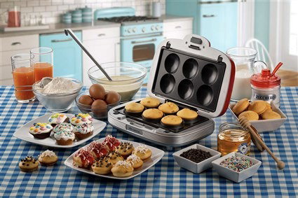 Ariete 1972/00 - Sandwichera Multifonction 3 en 1 pour Sandwiches, Donuts et Cupcakes, Design Rétro, Rapide et Facile à Utiliser, Rouge