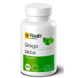 RAAB VITALFOOD Ginkgo Biloba 500mg 60 capsules BIO VEGAN SG
