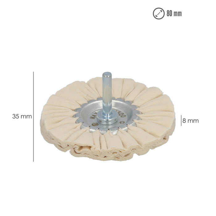 WOLFPACK LINEA PROFESIONAL Disque de polissage en tissu pour perceuse Ø80mm