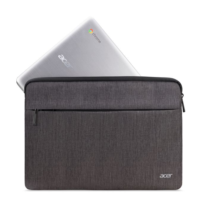 Acer Housse de protection pour ordinateur portable 14" - Poche avant, étanche, gris foncé deux tons, fermeture métal durable