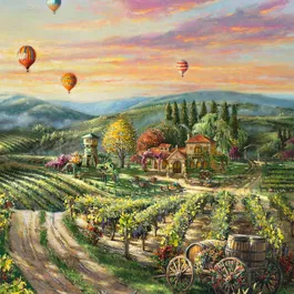 Schmidt Spiele - Puzzle Peaceful Valley Vineyard 1000 Pièces - Paysage Détailé - À Partir de 14 Ans