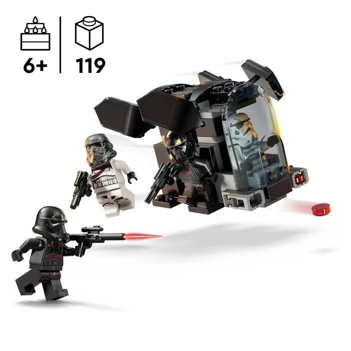 Lego Star Wars Pack de Combat 75412 avec Vaisseau Ahsoka, 4 Minifigurines Death Troopers et Night Troopers - Jouet de Construction dès 6 Ans