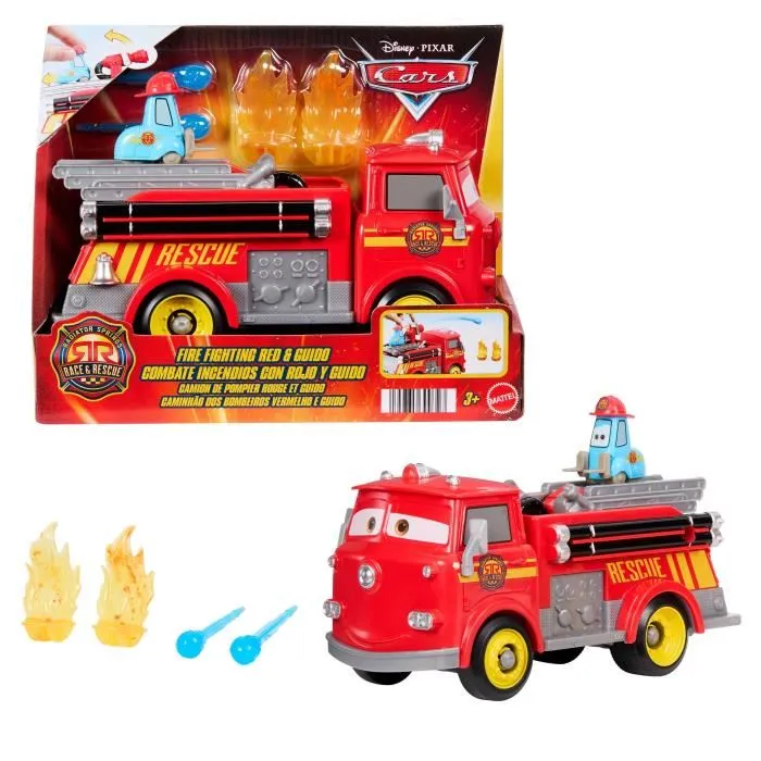 Cars Disney Coffret véhicule et accessoires Red & Guido Cars Disney Coffret véhicule et accessoires Red & Guido
