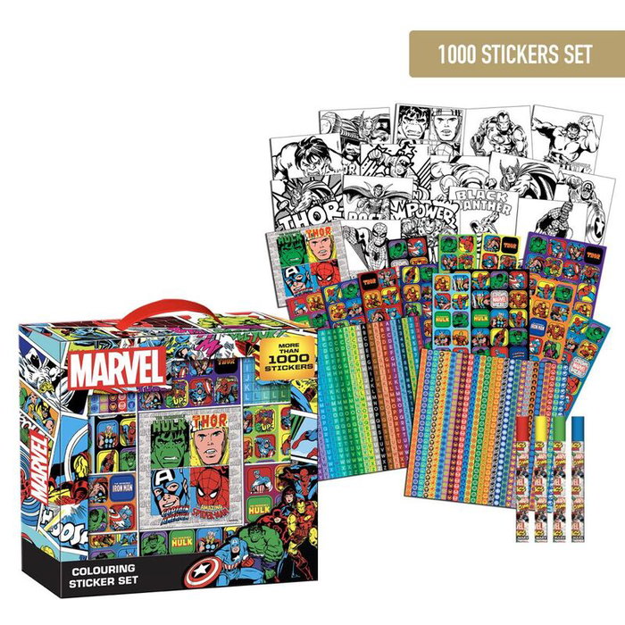 Cerdá Lot de 1000 autocollants Marvel multicolores