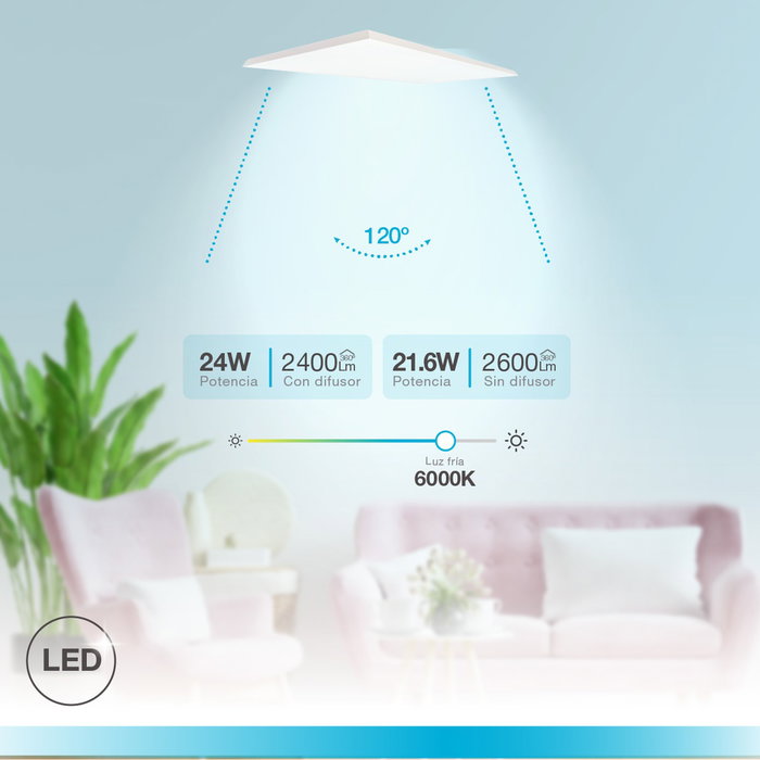 GSC Evolution Panneau de surface LED Kisongo 60x30cm 24W 6000K Blanco
