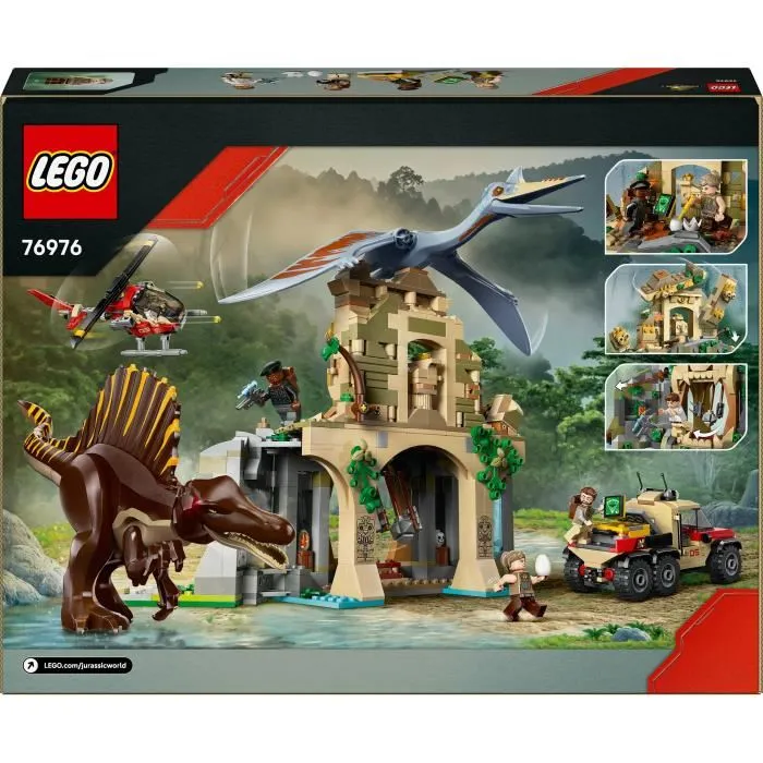 LEGO Jurassic World 76976 Mission Aérienne avec Spinosaure et Quetzalcoatlus, 984 Pièces, 4 Minifigurines