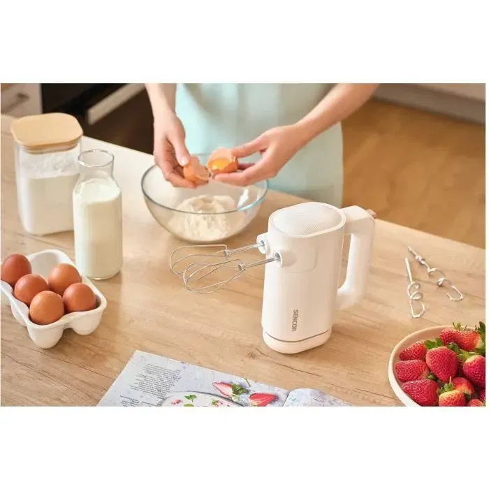 Sencor SHM 9130WH Batteur à main sans fil, 8 vitesses, autonomie longue durée, recharge USB-C, blanc Sencor SHM 9130WH Batteur à main sans fil, 8 vitesses, autonomie longue durée, recharge USB-C, blanc