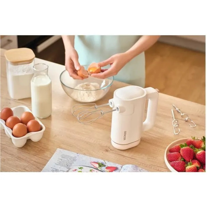 Sencor SHM 9130WH Batteur à main sans fil, 8 vitesses, Blanc