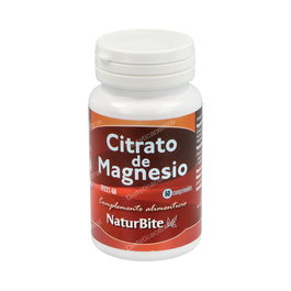 Naturbite Citrato De Magnesio 60Comprimés Complément Alimentaire Magnésium Fatigue Muscles