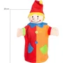 Roba - Set de 6 marionnettes à main en tissu pour enfants - Personnages théâtre Guignol (Clown, Princesse, Roi, Policier, Brigand, Loup) - Couleurs Rouge, Bleu, Jaune